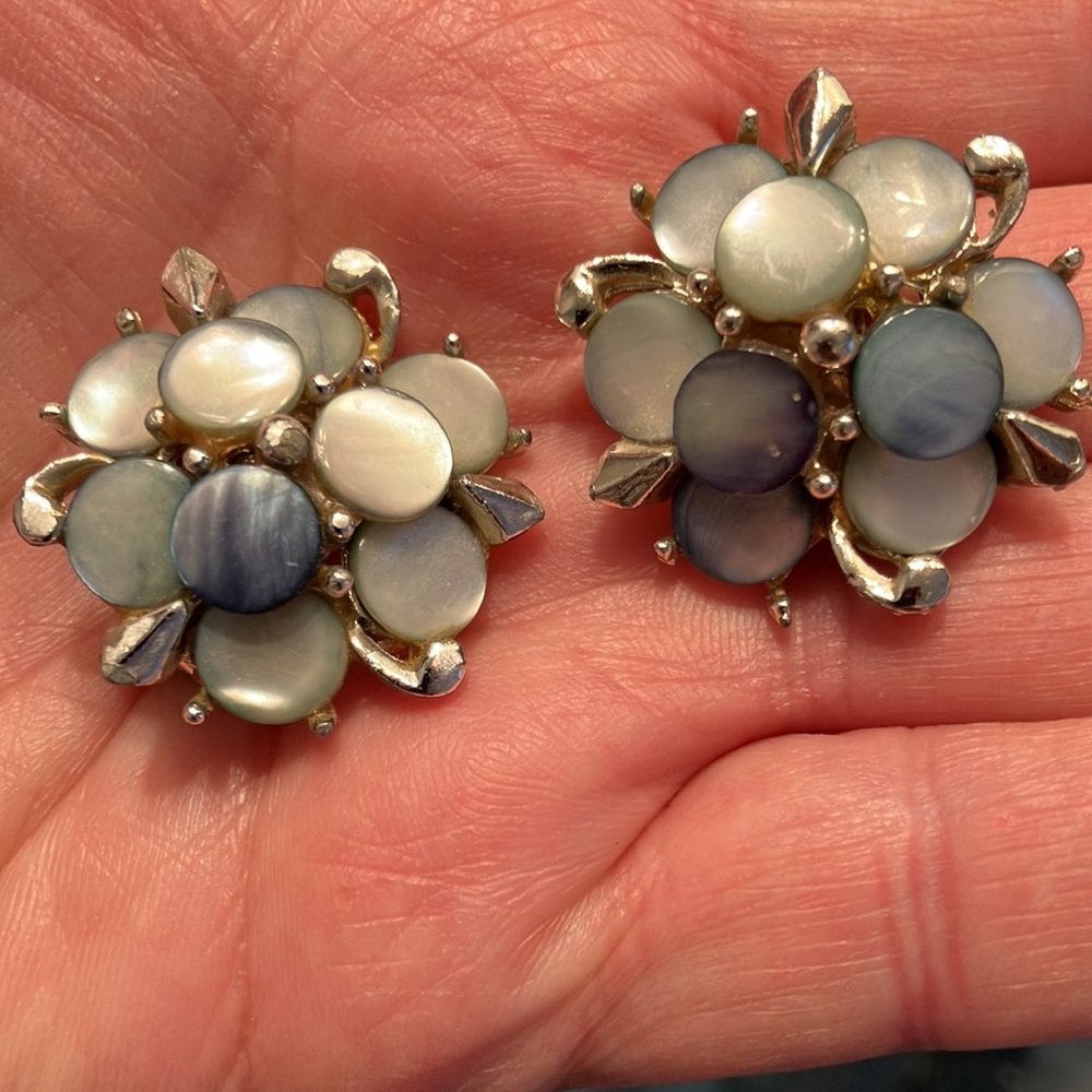 Vintage Marhill Mother-Of Pearl Clip-On Earrings